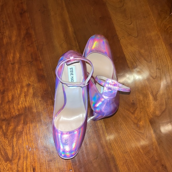 Steve Madden Skyrise platform mary janes in pink irridescent - Picture 13 of 16